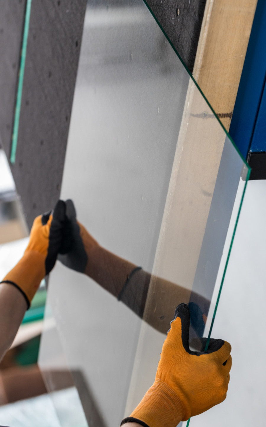 Panneau de verre prêt à être emballé pour un déménagement